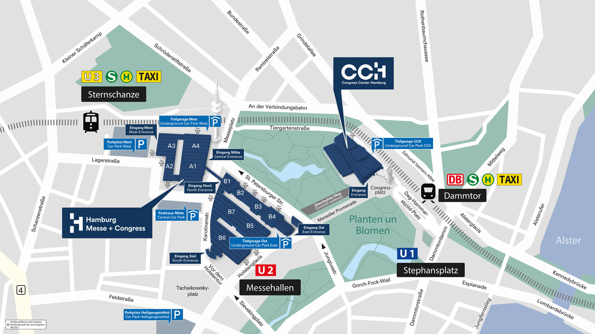 Route plan Hamburg City