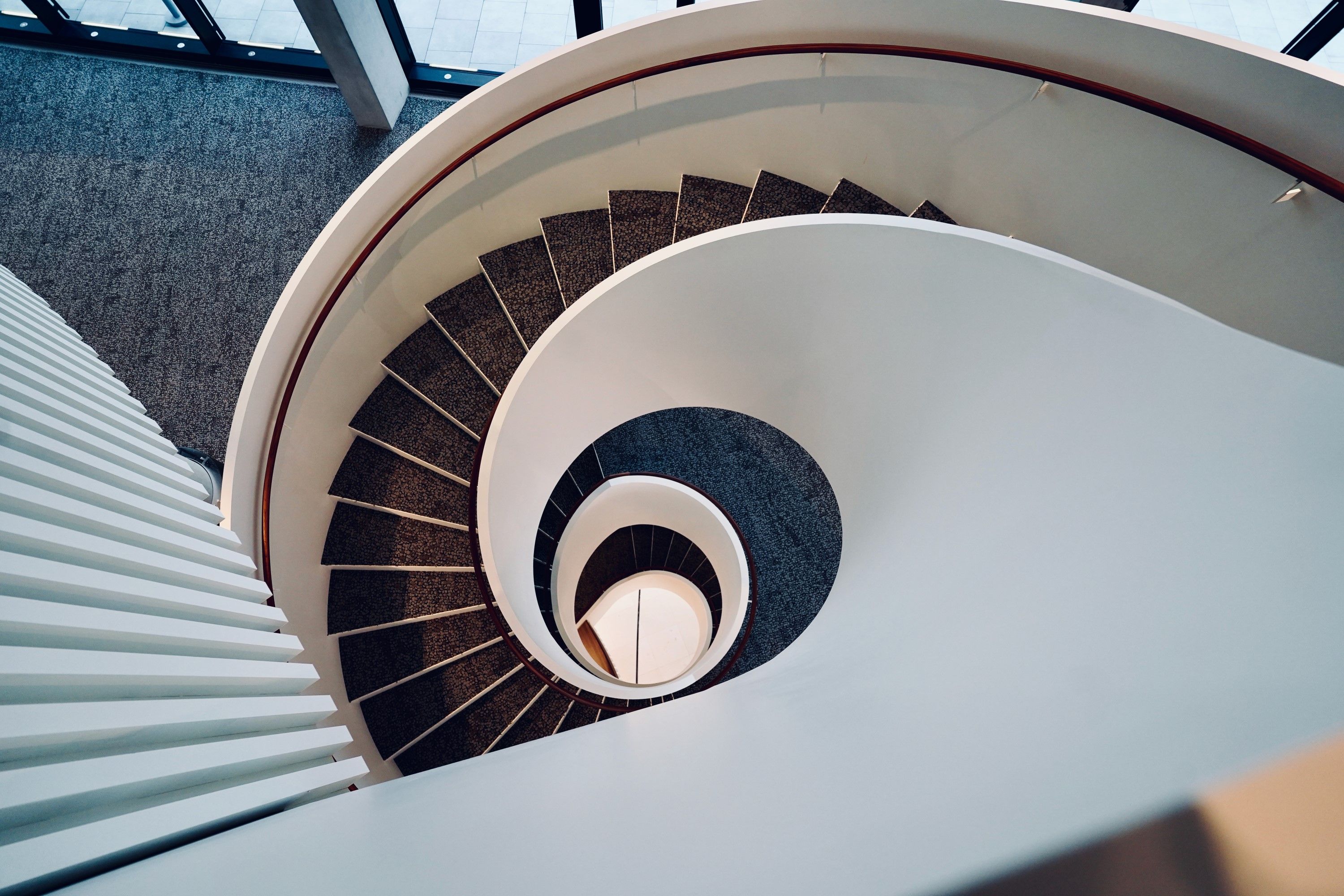 Spiral staircase in the CCH photographed from above