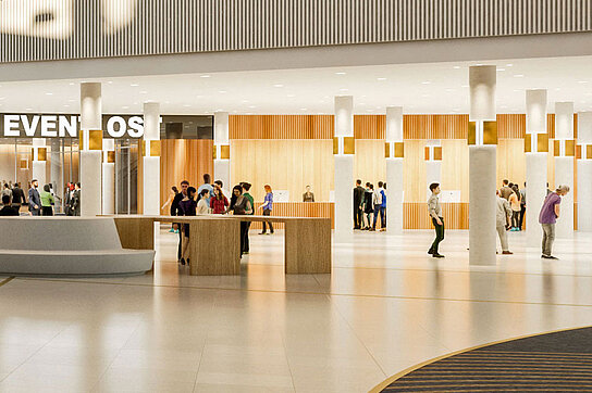 CCH Foyer with Check-In 2 / © Planning Consortium agnLeusmann with TIM HUPE Architects, Hamburg