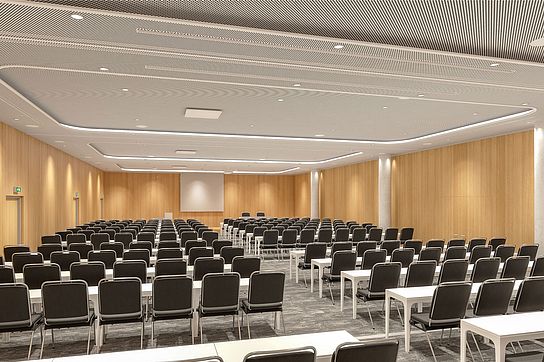 CCH Saal Y - 3er Teilung, parlamentarische Bestuhlung / © Planung Arbeitsgemeinschaft agnLeusmann mit TIM HUPE Architekten, Hamburg