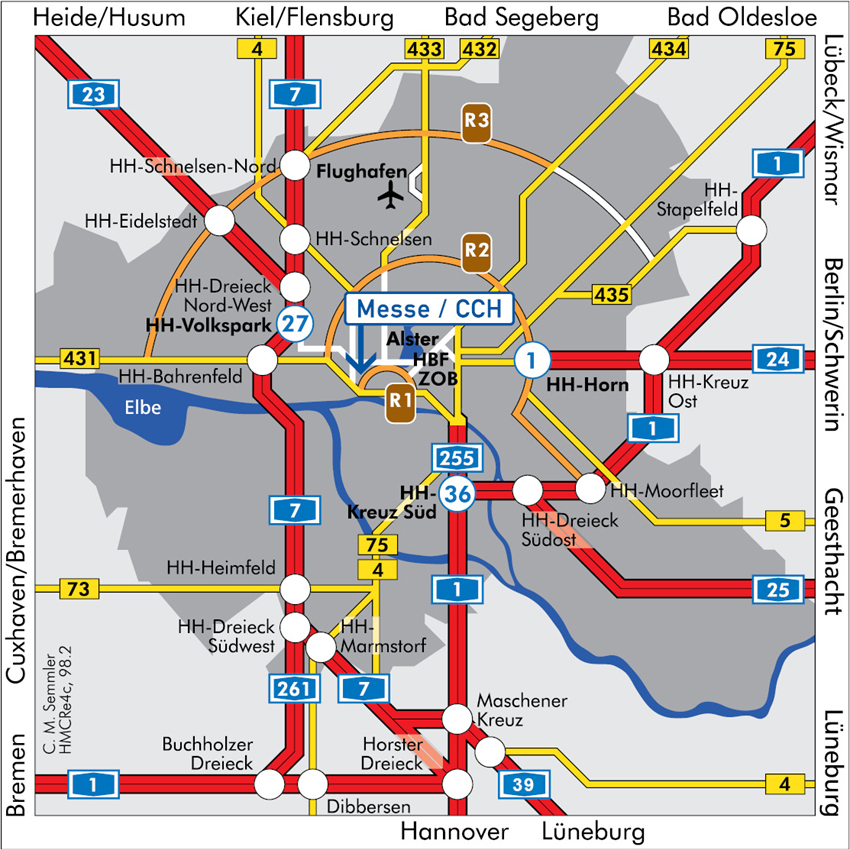 Routenplan für die Anfahrt mit dem Auto